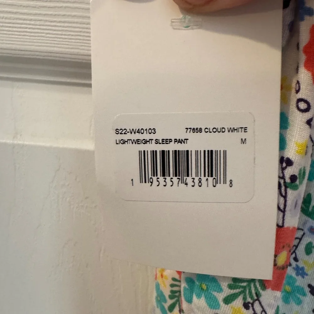 Life is Good Sleep Pants Women Medium Cloud White Floral Lightweight S22-W40103